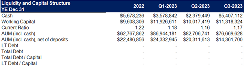 Liquidity and cash flow statements